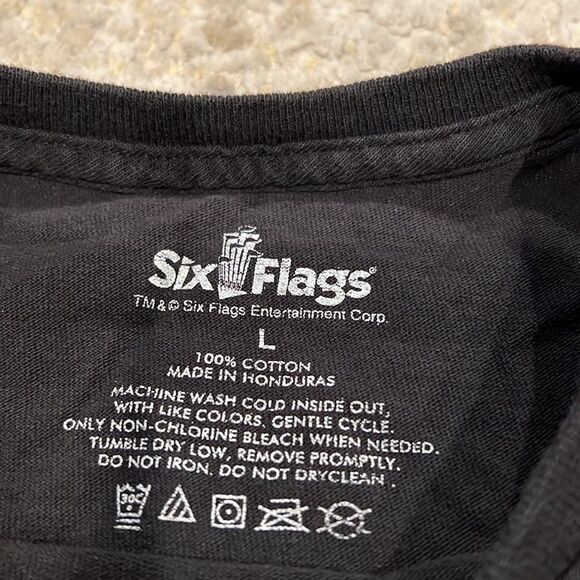 FRIGHT FEST SIX FLAGS Great America scary clown graphic Tee size L EUC - Picture 3 of 7